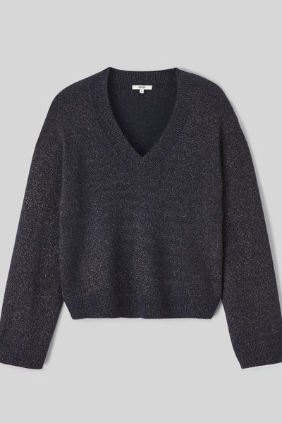 Pull col V pailleté