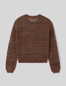 Pull en crochet avec fil pailleté