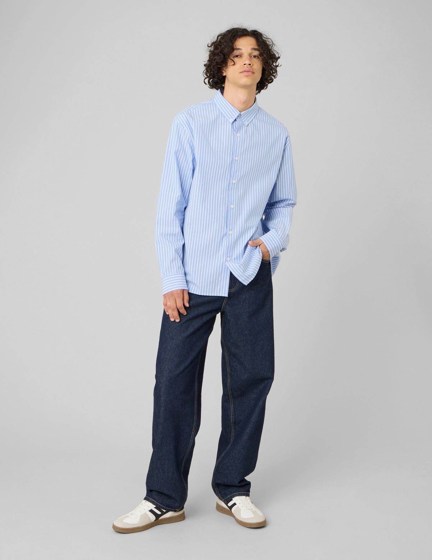 Chemise ray&eacute;e imprim&eacute;e dos