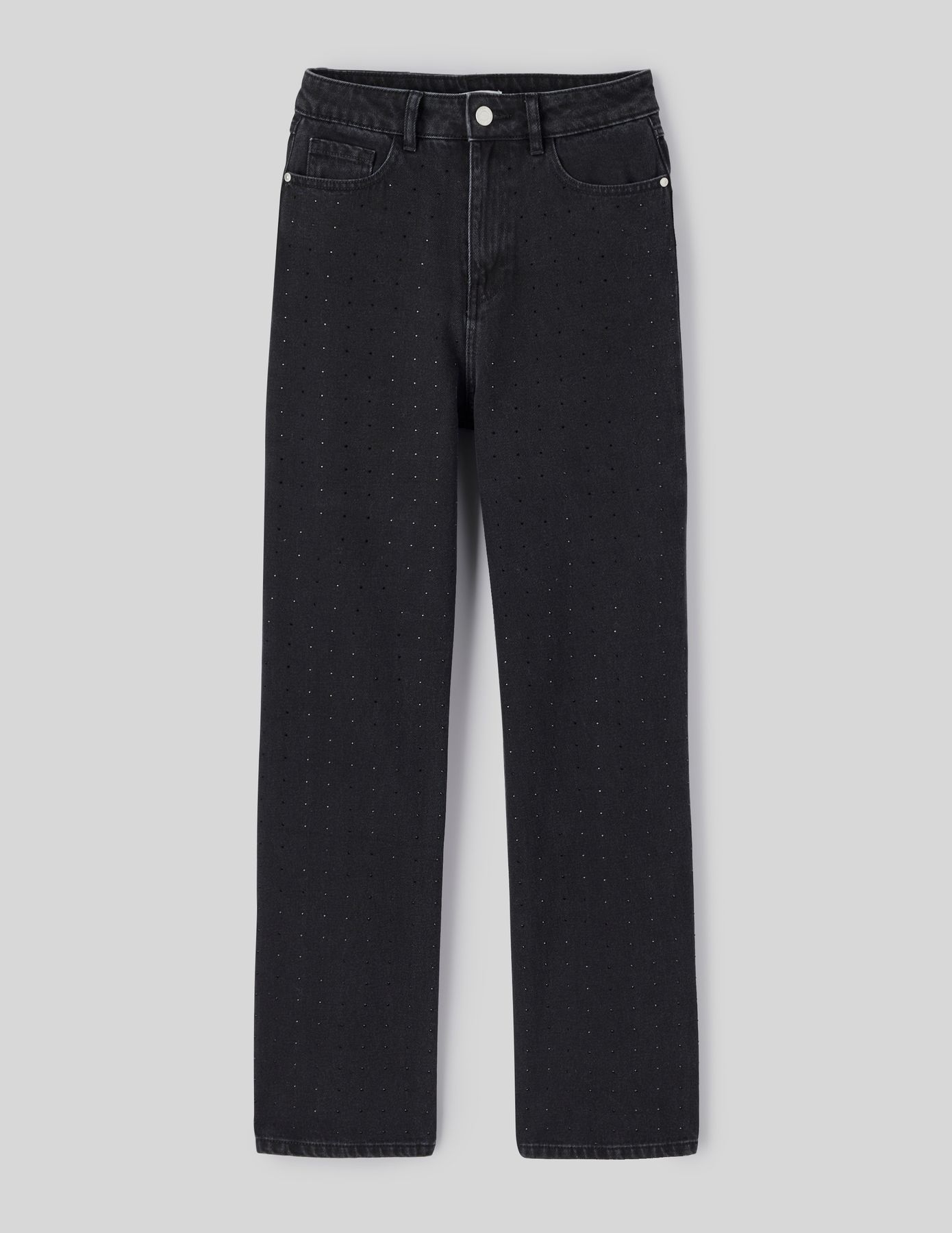 Jean straight &agrave; strass