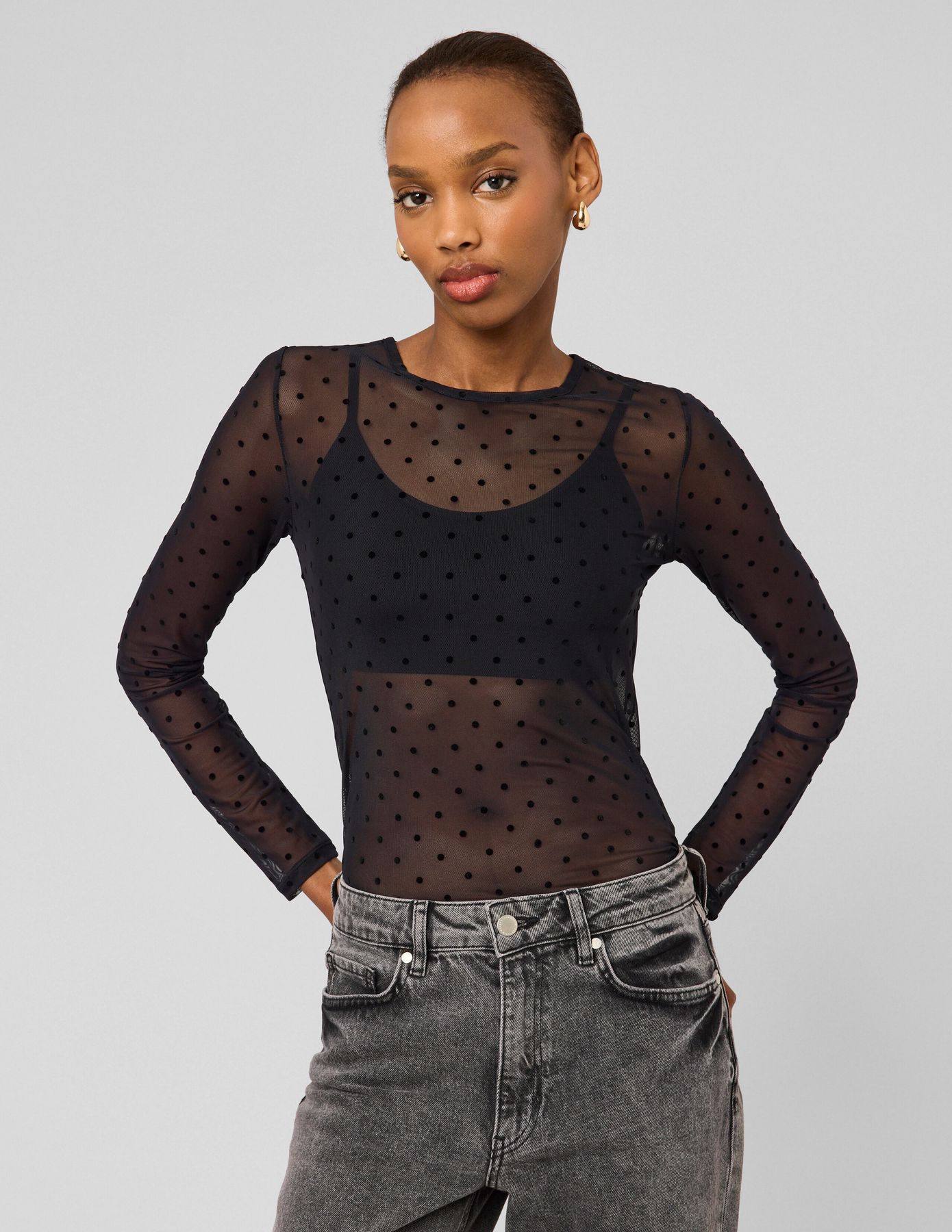 T-shirt r&eacute;sill&eacute; imprim&eacute; flock