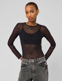 T-shirt r&eacute;sill&eacute; imprim&eacute; flock