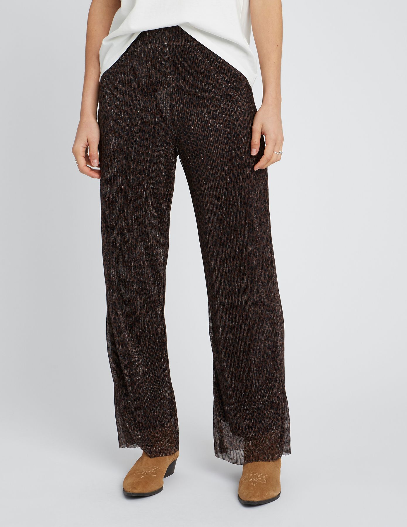Pantalon plissé brillant
