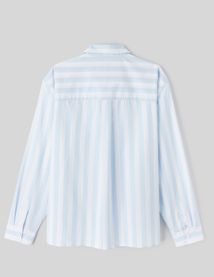 Chemise rayée boxy en popeline