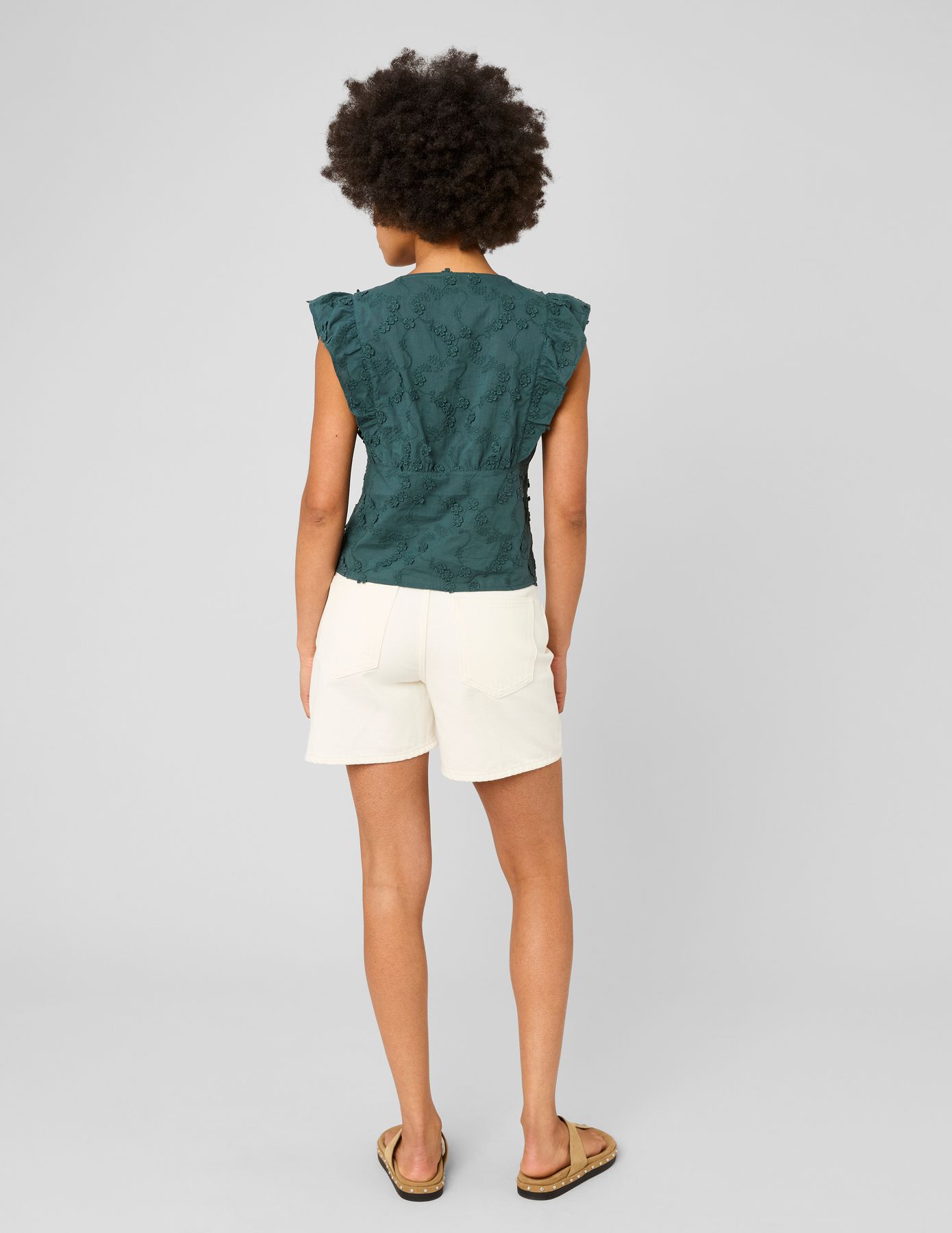 Blouse sans manches en broderie 3D