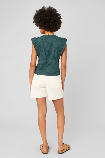 Blouse sans manches en broderie 3D