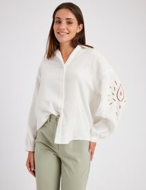 Chemise en gaze de coton unie