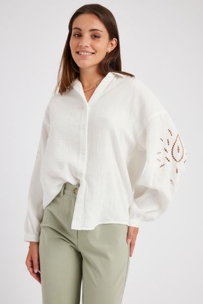 Chemise en gaze de coton unie