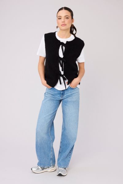 Gilet sans manche &agrave; n&oelig;uds