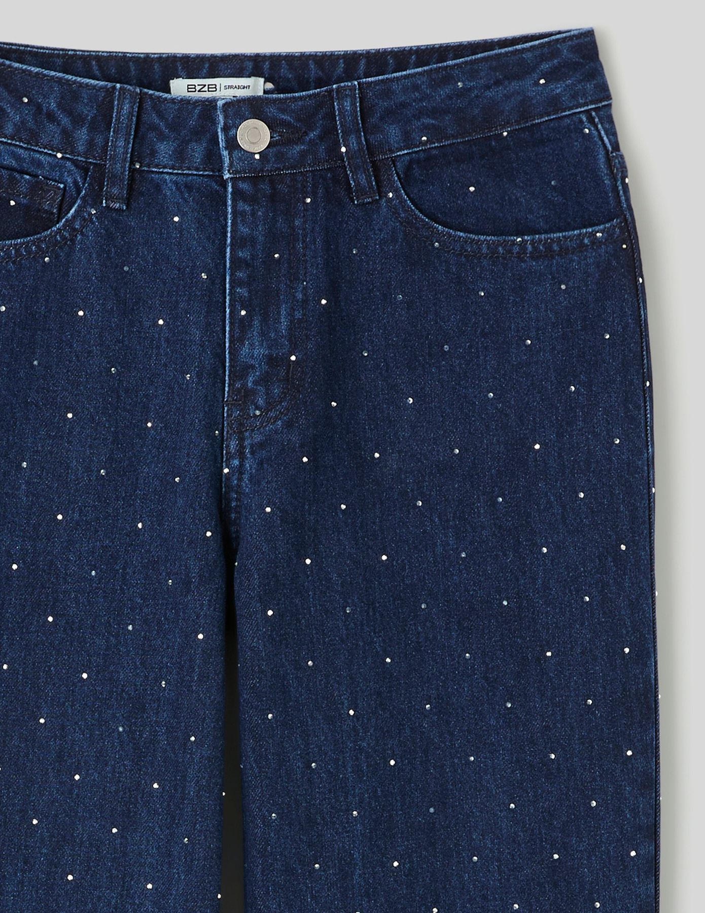 Jean straight &agrave; strass