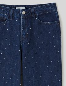 Jean straight &agrave; strass