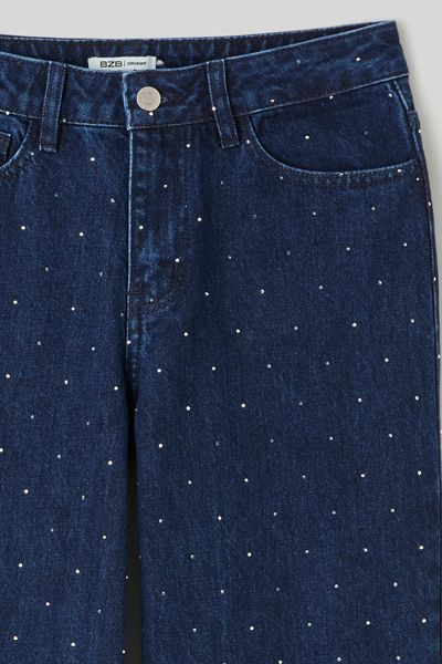 Jean straight &agrave; strass