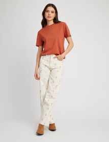 Pantalon wide leg brodé