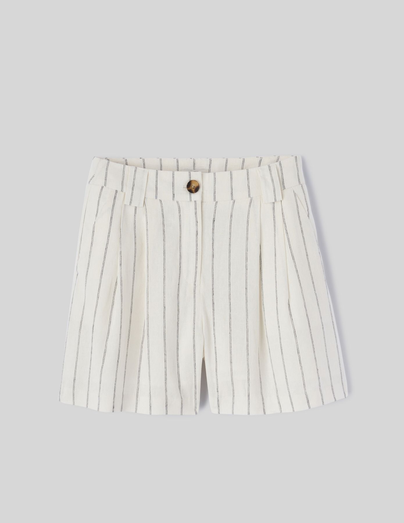 Short rayé en lin