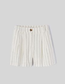 Short rayé en lin