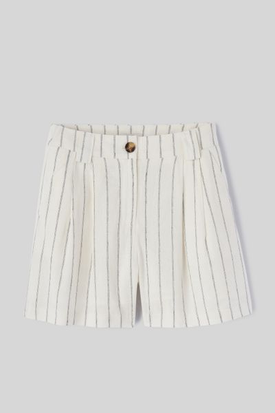 Short rayé en lin