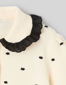 Gilet jacquard pois