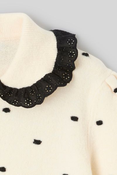 Gilet jacquard pois
