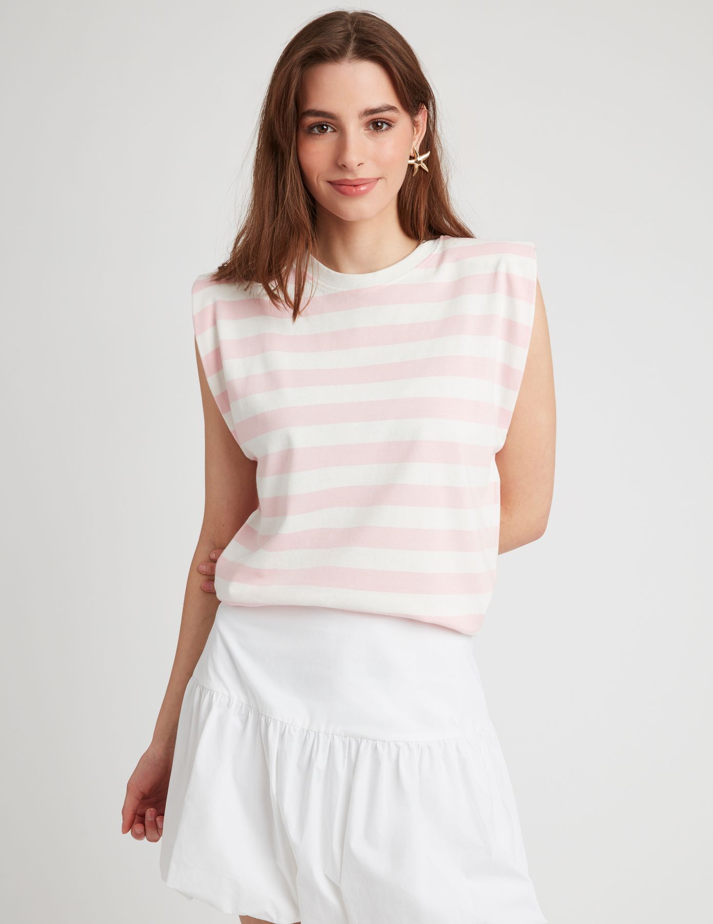 T-shirt sans manches rayé