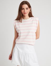 T-shirt sans manches rayé