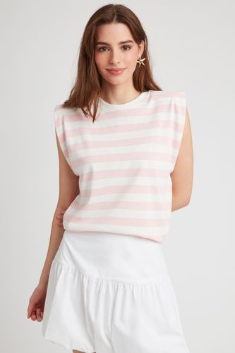 T-shirt sans manches ray&eacute;