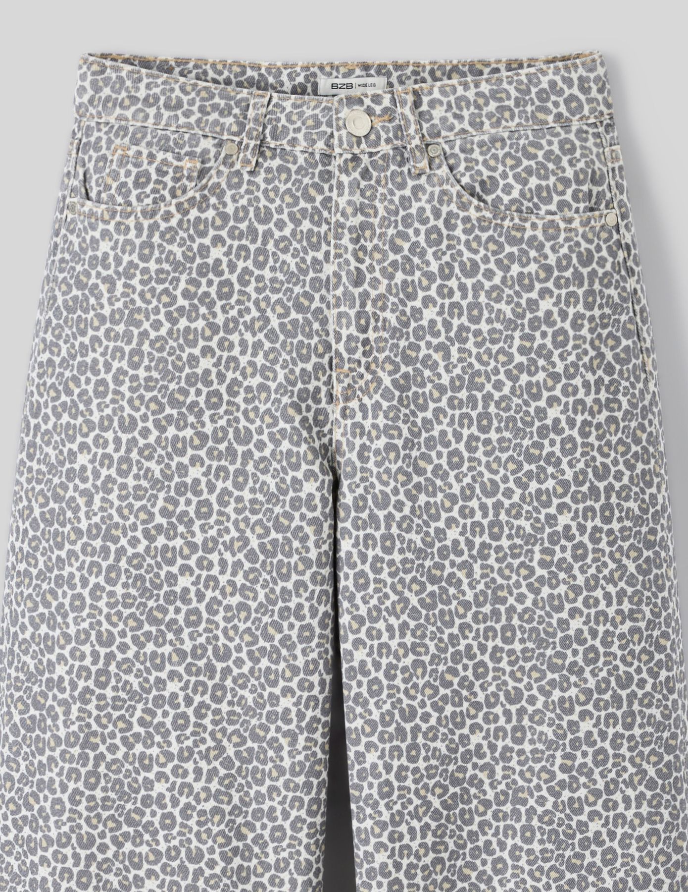 Jean wide leg imprimé léopard