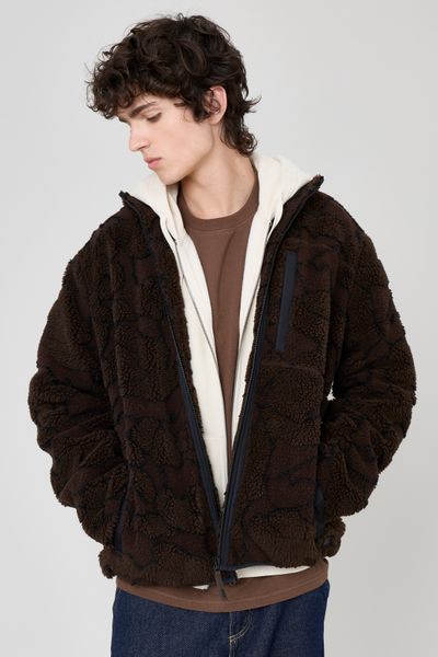 Blouson zippé sherpa imprimé