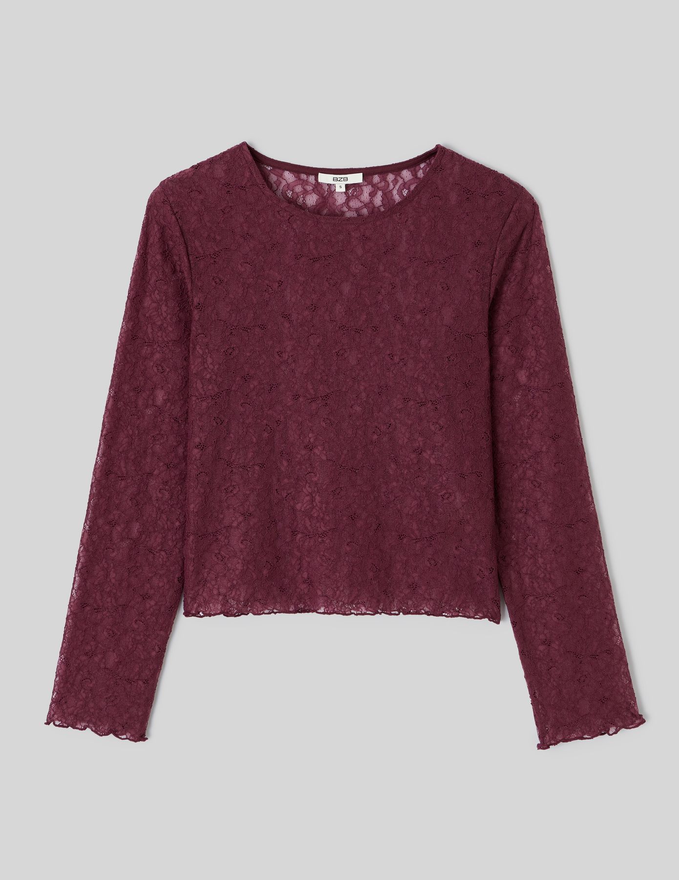 T-shirt manches longues en dentelle