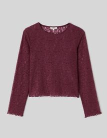 T-shirt manches longues en dentelle