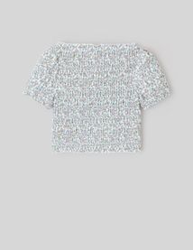 Top smock&eacute; &agrave; imprim&eacute;