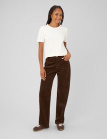 Pantalon straight velours