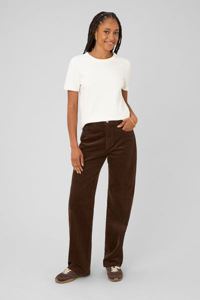 Pantalon straight velours