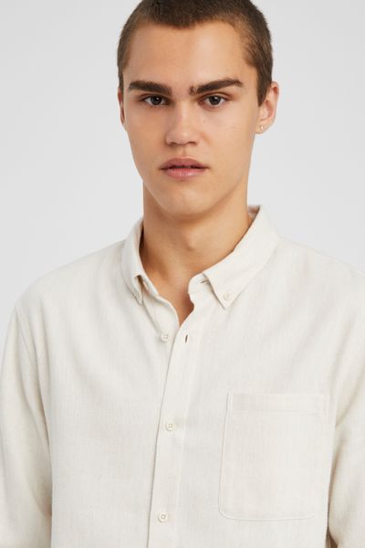 Chemise droite flanelle unie