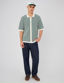 Chemise manches courtes rayée tricot