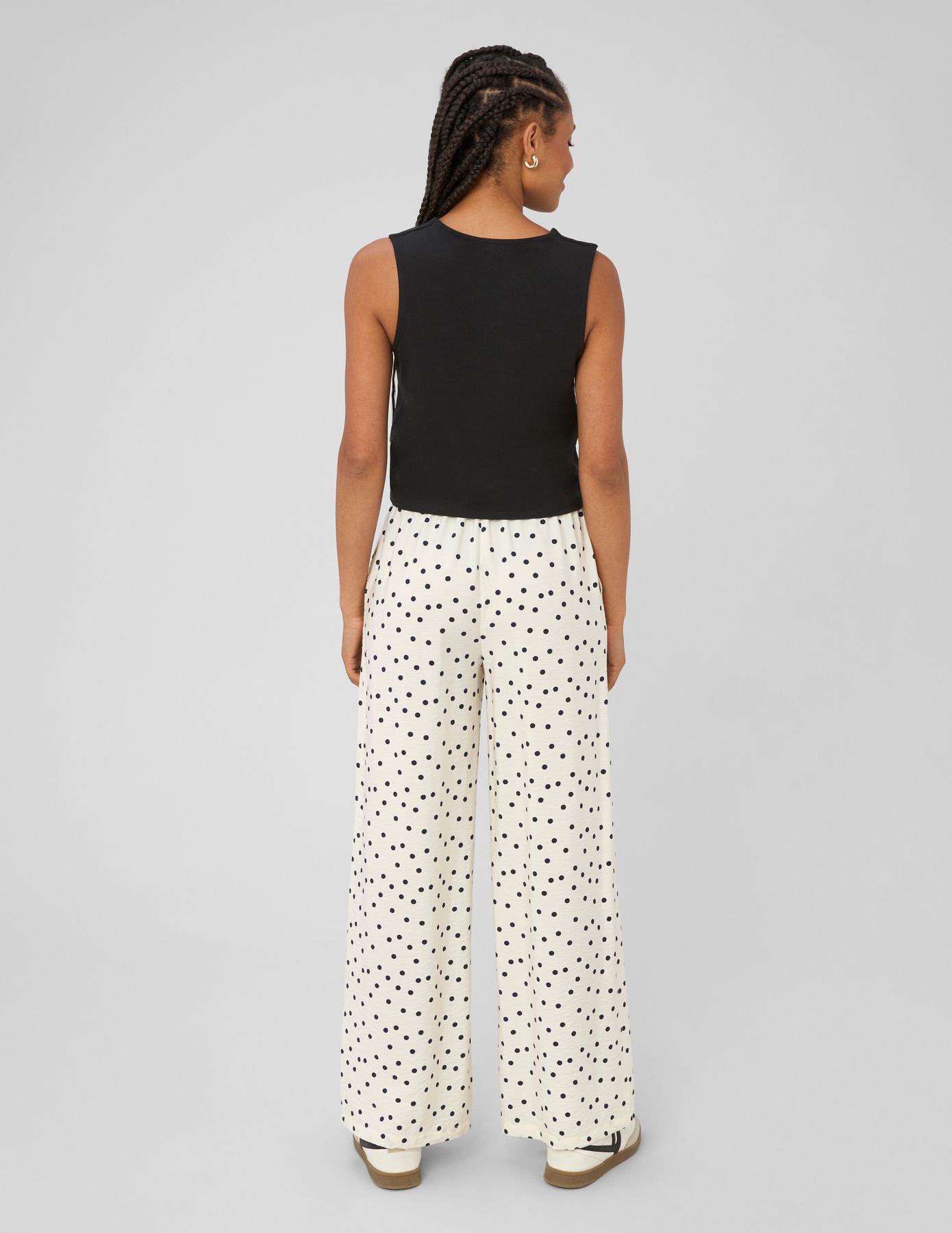 Pantalon fluide &agrave; pois