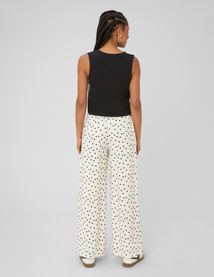 Pantalon fluide &agrave; pois