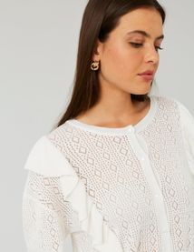 Gilet ajouré à volants
