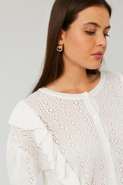 Gilet ajouré à volants