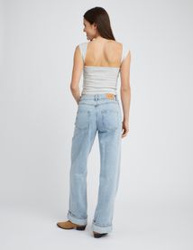 T-shirt dos nu pailleté