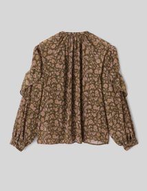 Blouse imprimée à volants