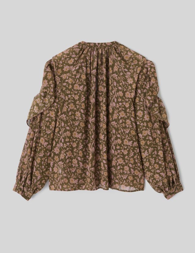 Blouse imprim&eacute;e &agrave; volants