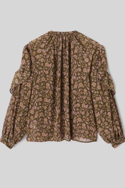 Blouse imprimée à volants