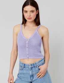 Débardeur boutonné en crochet