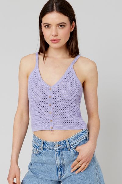 Débardeur boutonné en crochet