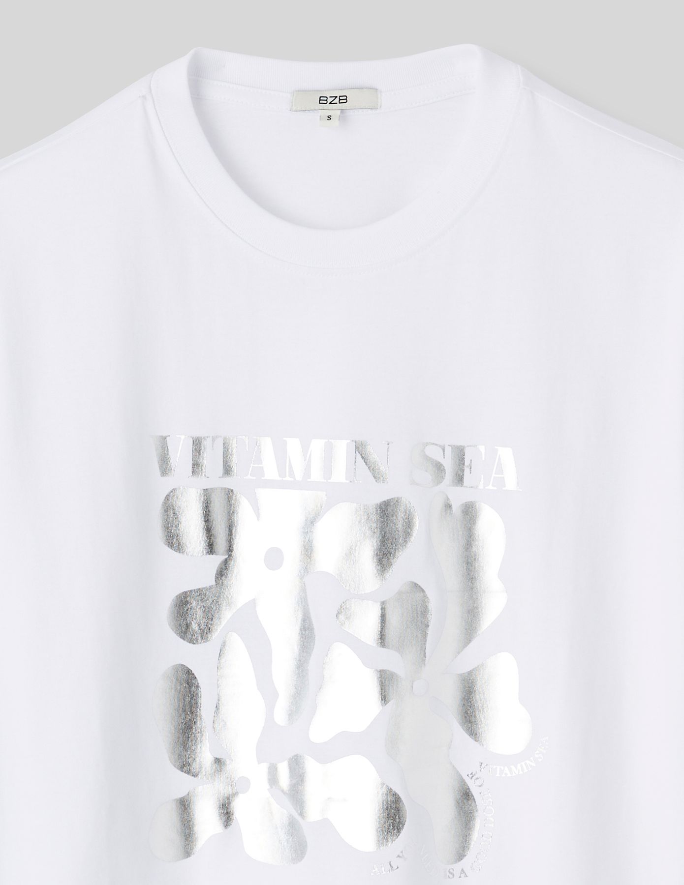 T-shirt imprim&eacute; argent&eacute;