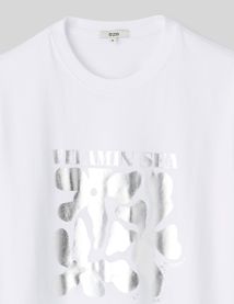 T-shirt imprim&eacute; argent&eacute;