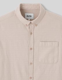 Chemise texturée unie droite