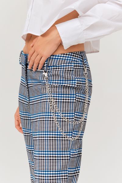 Pantalon carreaux avec chaine