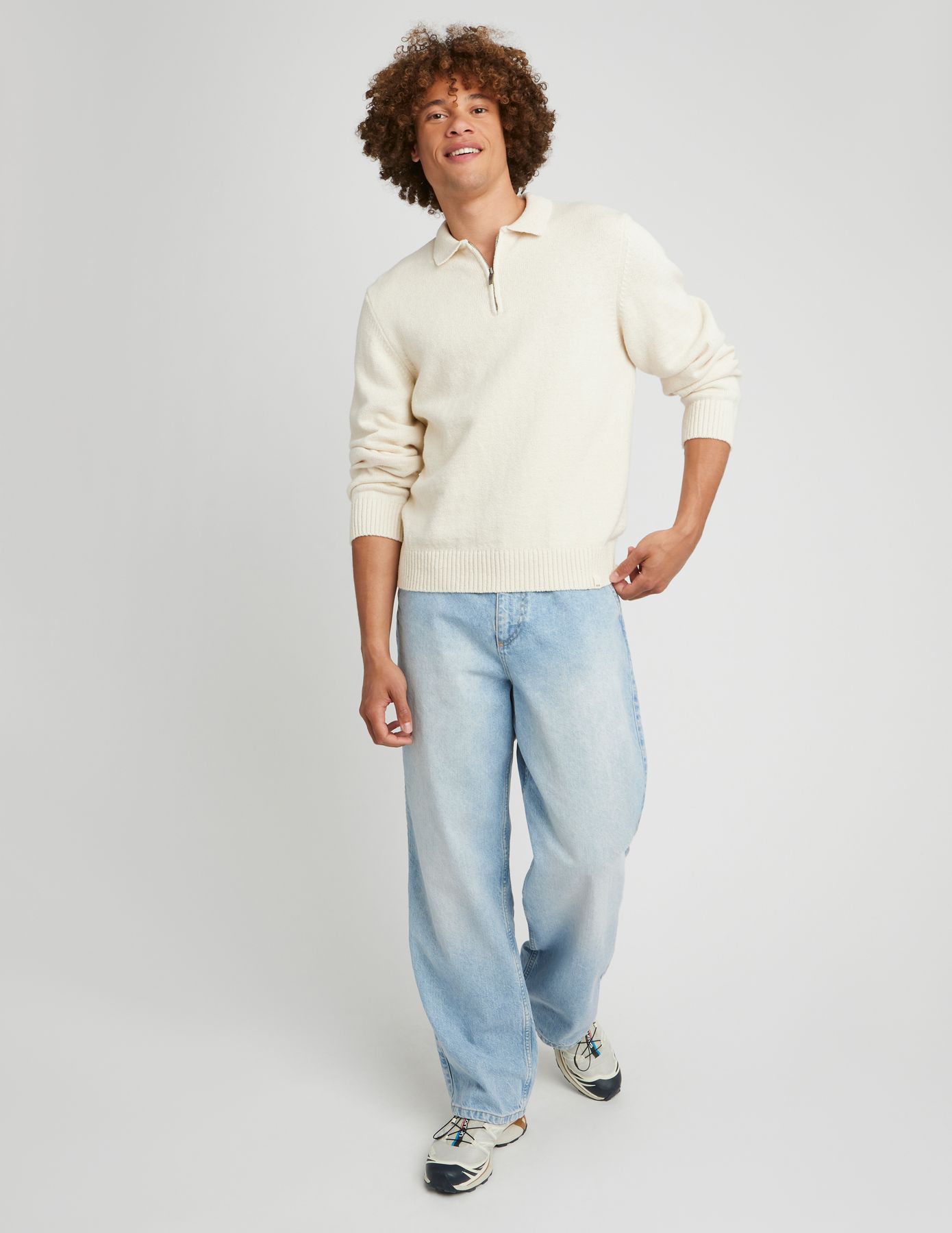 Pull col polo zippé