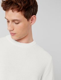 Pull col rond matière fantaisie